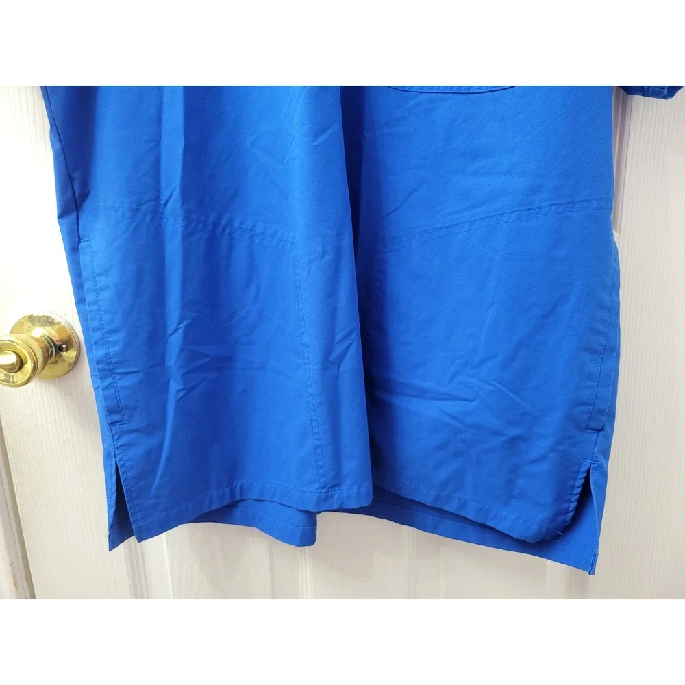Carhartt Force Scrub Top Large Royal Blue Modern Fit V-Neck C16113 Short Sleve
